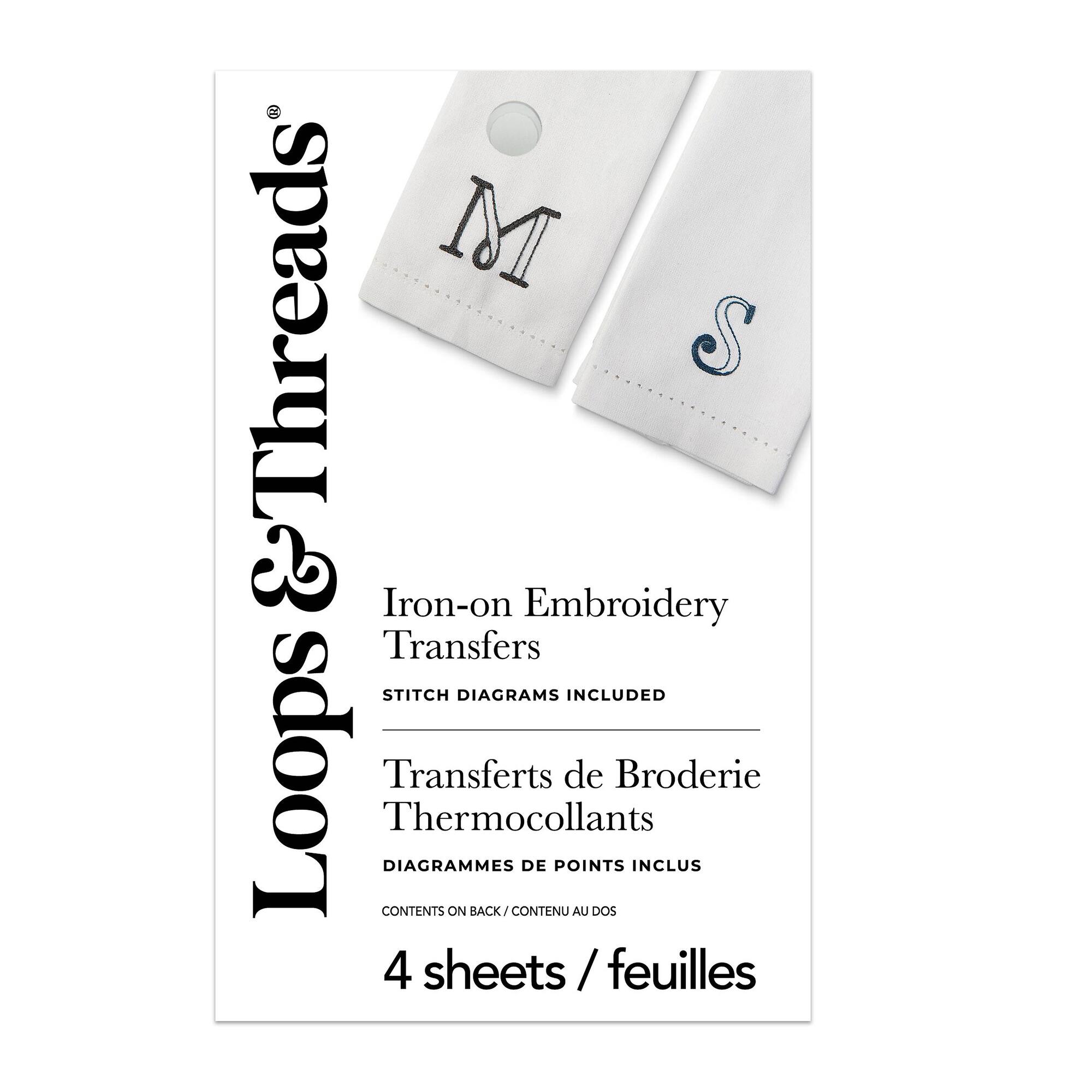 Monogram Iron-On Embroidery Transfer Set by Loops & Threads®